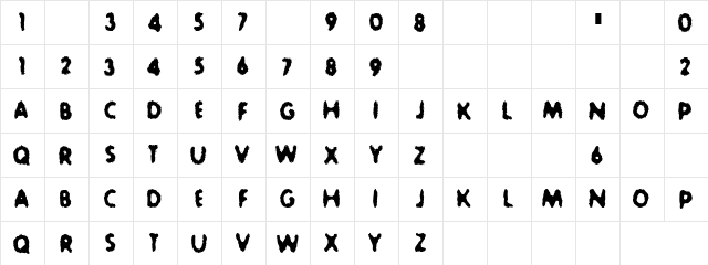 Dangerously Bold Regular font glyphpreview
