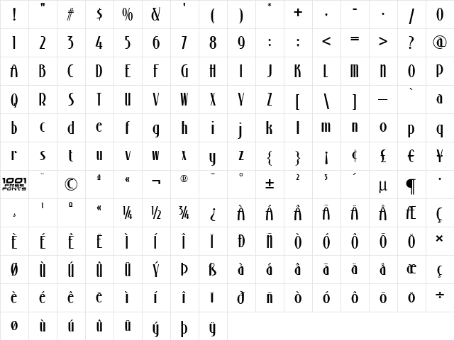 Stony Island NF Regular font glyphpreview