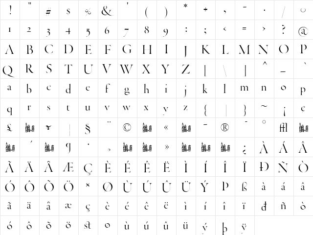 ThrohandPen Regular font glyphpreview