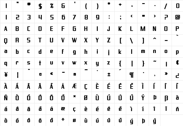 SF Proverbial Gothic Bold font glyphpreview