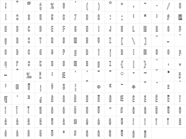 SF Port McKenzie Outline Regular font glyphpreview