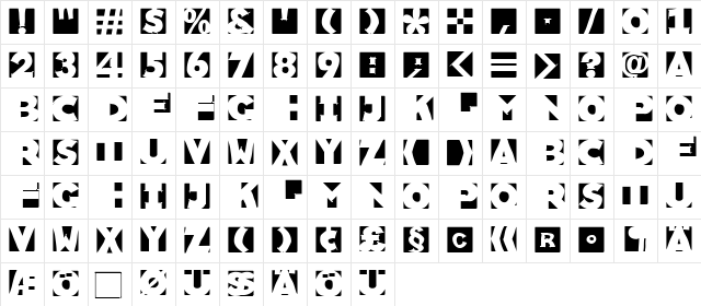 SketchCameosInversA Normal font glyphpreview
