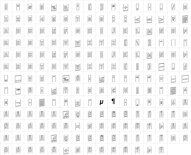 a_MeccanoCmOtlUp Regular font glyphpreview