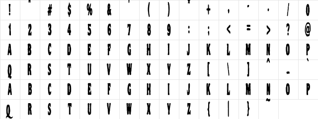VTC NightOfTheStretchedDead Regular font glyphpreview