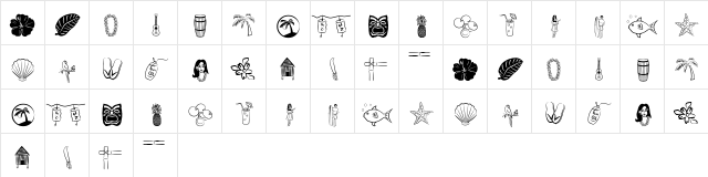 Tropicana BV Regular font glyphpreview