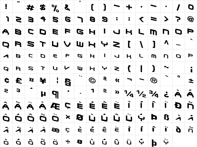 Turn Regular font glyphpreview