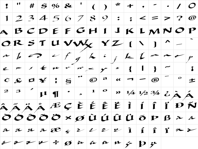 MoxieSSK Regular font glyphpreview