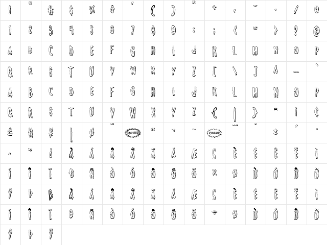 Monsterama 3D Regular font glyphpreview