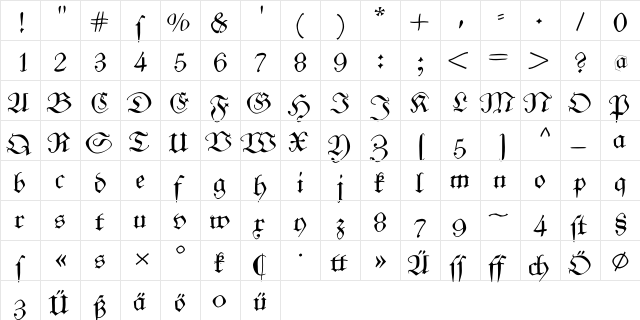 FrungturaFS Regular font glyphpreview