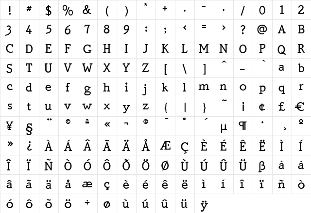 QuickType Medium Regular font glyphpreview