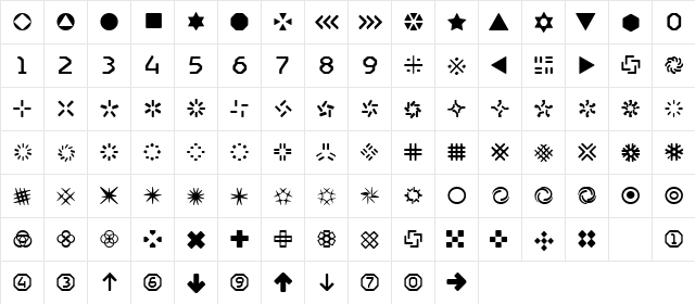 AlertDingbats Regular font glyphpreview