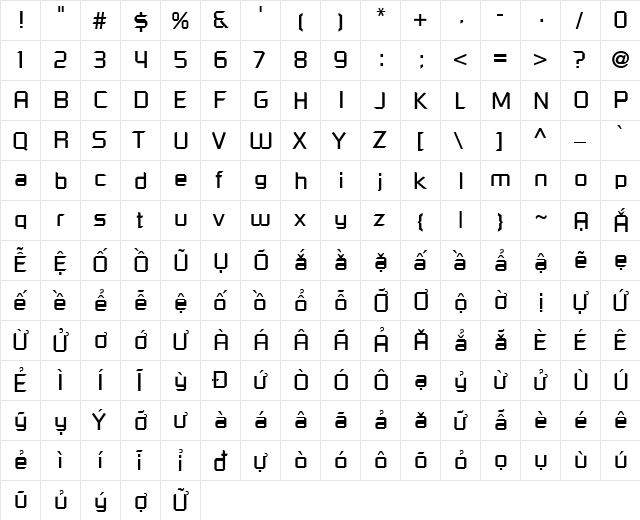 VI Chi Lan Normal font glyphpreview