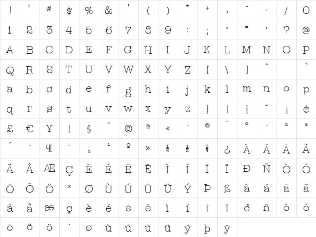 Shag-Mystery Regular font glyphpreview