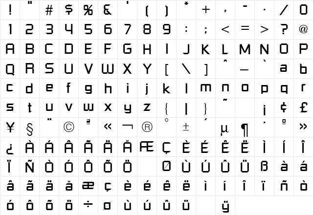Russell Square Regular font glyphpreview