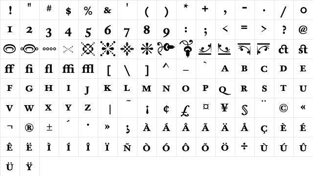 FoundryWilsonExpert Bold font glyphpreview
