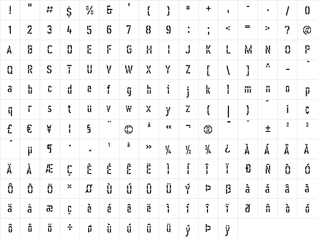 Offline-Regular Regular font glyphpreview