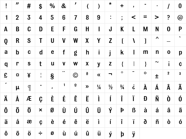 Bulldog Medium font glyphpreview