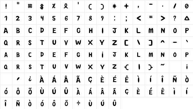 S˯ Roque regular font glyphpreview