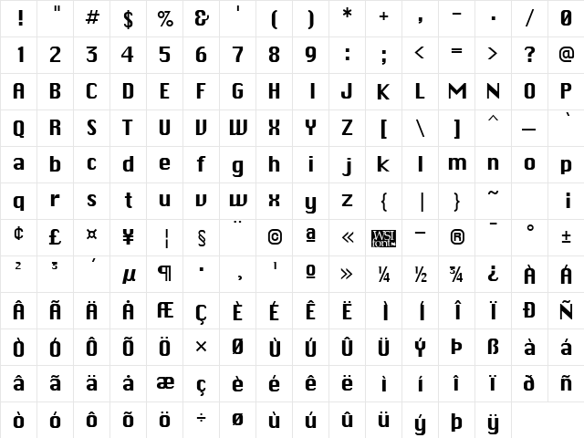 Chicane Regular font glyphpreview