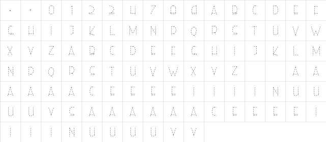 Right Hand Hairline Dash Regular font glyphpreview