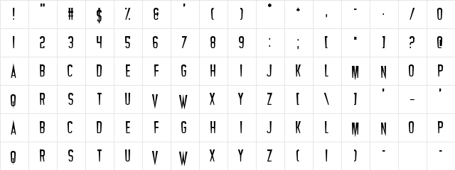 Vampires Regular font glyphpreview