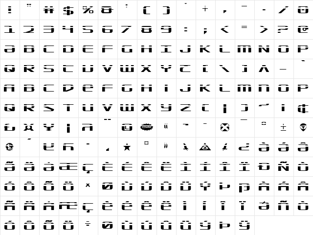 SDF Laser Laser font glyphpreview