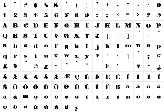 Tulipa Regular font glyphpreview