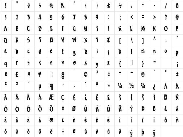 Electric Regular font glyphpreview