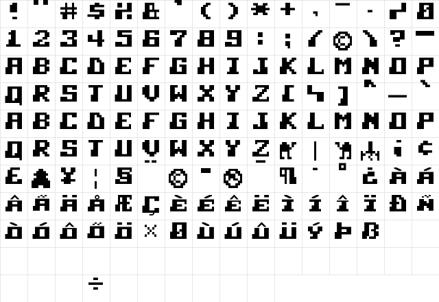 Mutant Camels Regular font glyphpreview