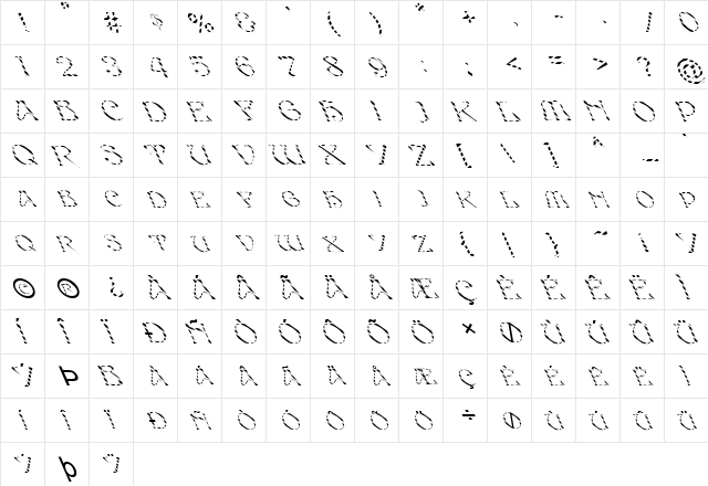 FZ JAZZY 20 STRIPED LEFTY Normal font glyphpreview