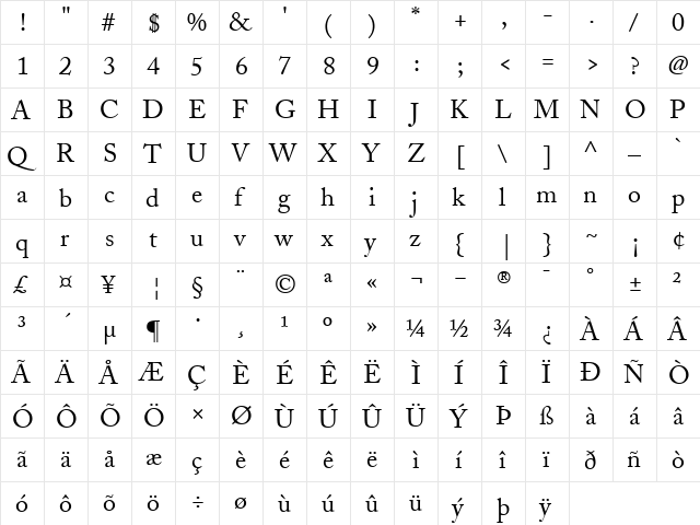 tsp machina 1 Normal font glyphpreview