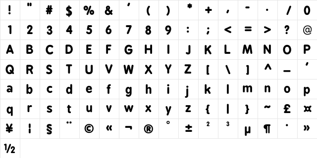 BPreplay Bold font glyphpreview