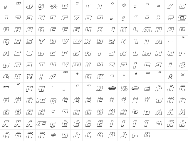 Drone Tracker Outline Italic Outline Italic font glyphpreview