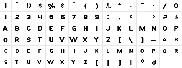 SF Atarian System Extended Bold font glyphpreview