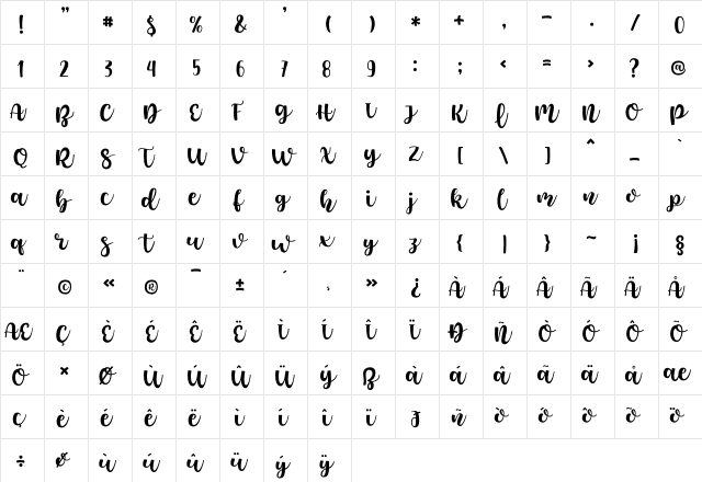 King Billy Regular font glyphpreview