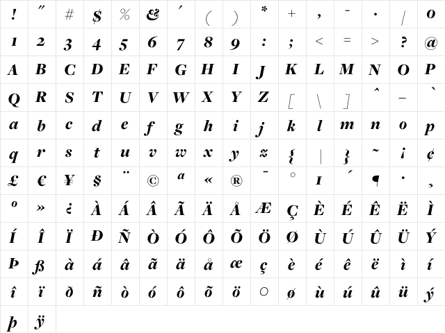 Freight Disp Black Italic font glyphpreview