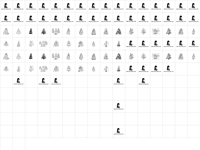 Fun Christmas Trees Regular font glyphpreview