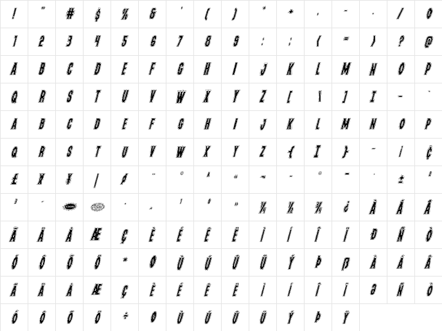 Yummy Mummy Academy Italic Italic font glyphpreview