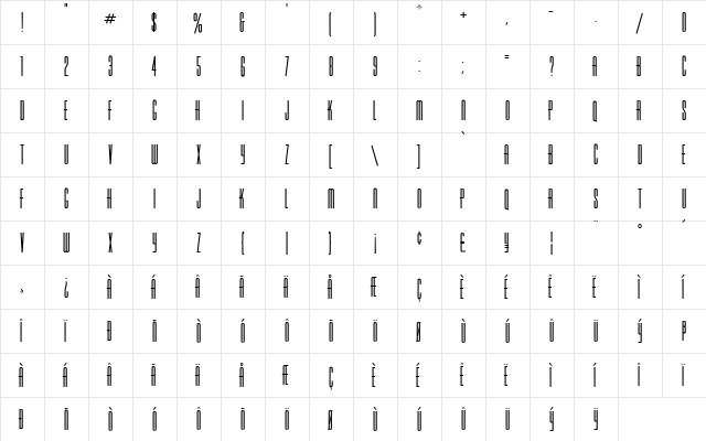 Varicka Regular font glyphpreview