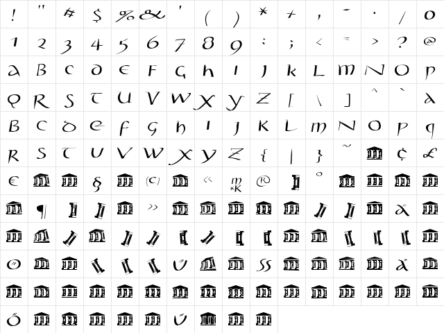 StylosCapitaleAD100 Regular font glyphpreview