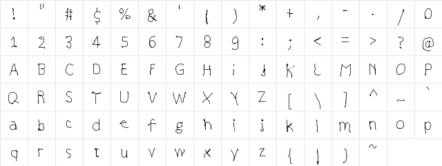 YoungWriter Regular font glyphpreview