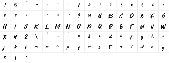 Fontbliz Regular font glyphpreview