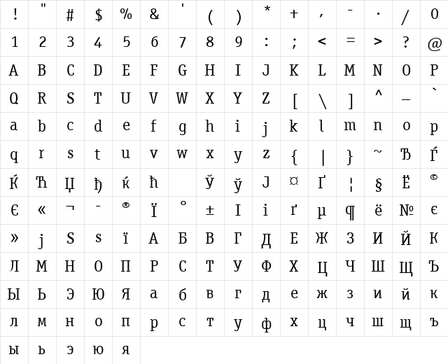 OfficinaSerifCTT Regular font glyphpreview