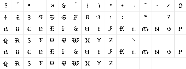 Tram Run Regular font glyphpreview