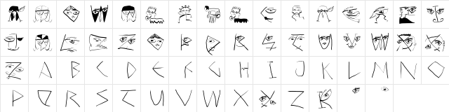 ScribbleDichFrei Regular font glyphpreview