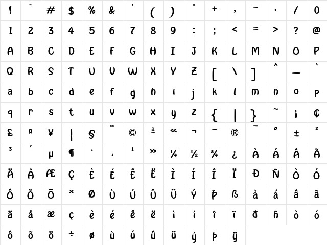 Misellia And Friend Regular font glyphpreview