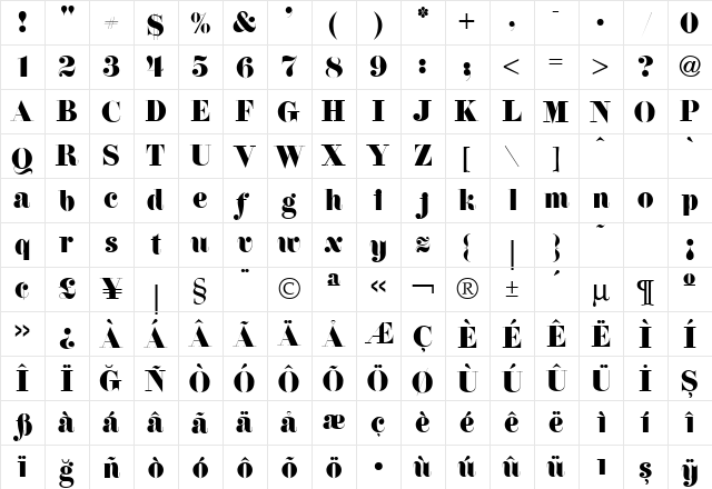 TR Firenze ITCNormal font glyphpreview