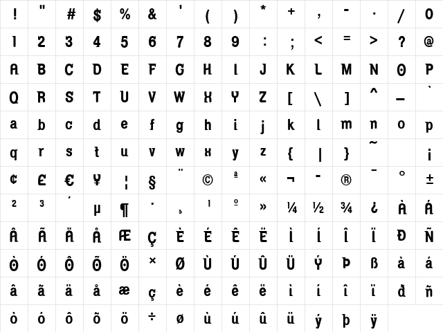 Serifina Regular font glyphpreview