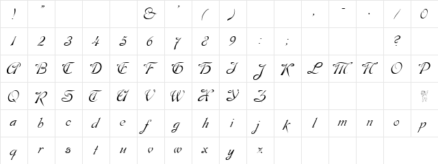 Toby Thom Regular font glyphpreview