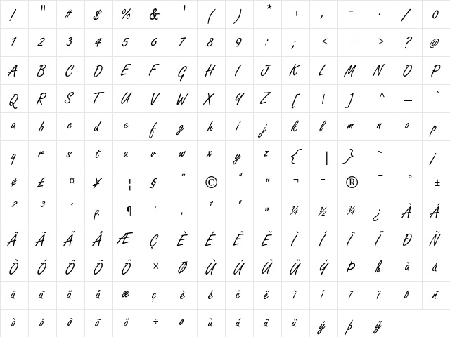 Freestyle Script Std Medium font glyphpreview